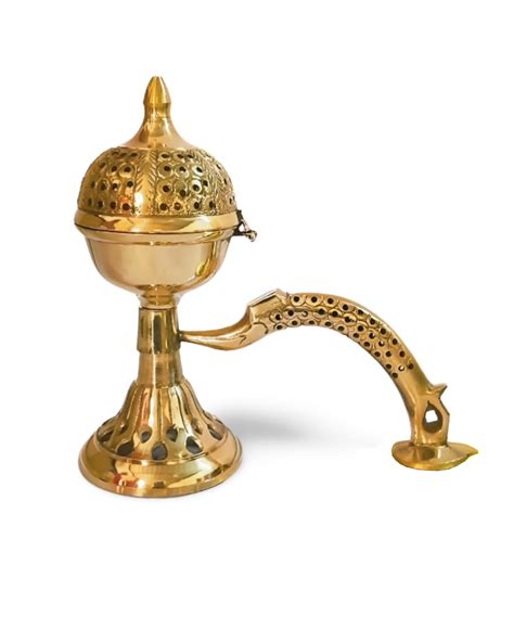 Kriti Creations Brass Dhupiya Dhuni Loban Burner, Dhoop Dani Brass Wit ...
