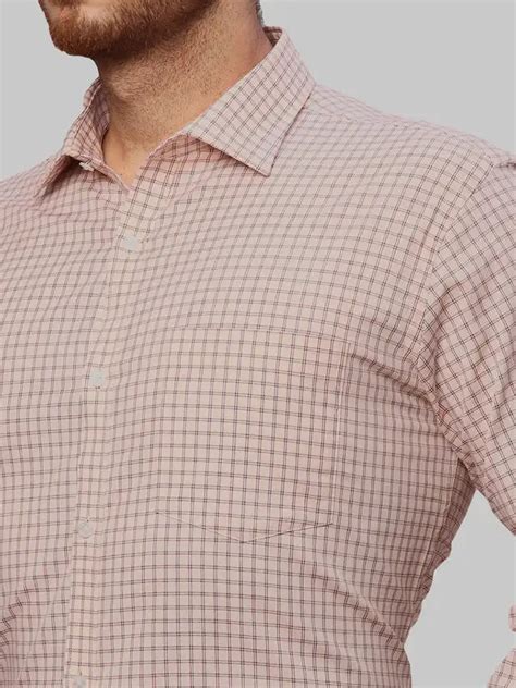 Park Avenue Men Orange Slim Fit Checks Formal Shirt – MyRaymond
