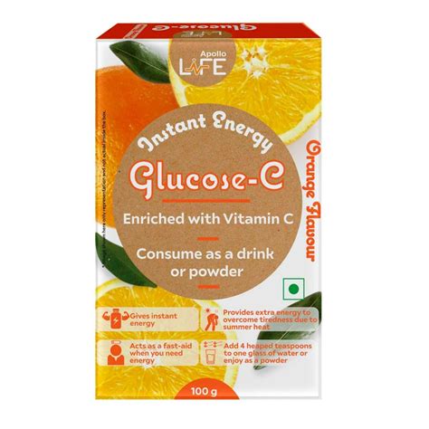 Apollo Life Glucose-C Orange Flavour Powder, 100 gm | Uses, Benefits ...