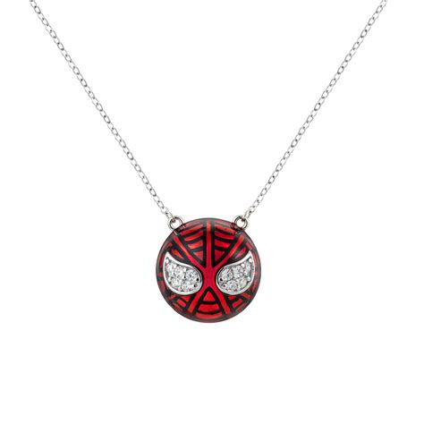 Bolenvi Spiderman Spider Man Necklace Jewelry, CZ Enamel & 925 Sterling ...