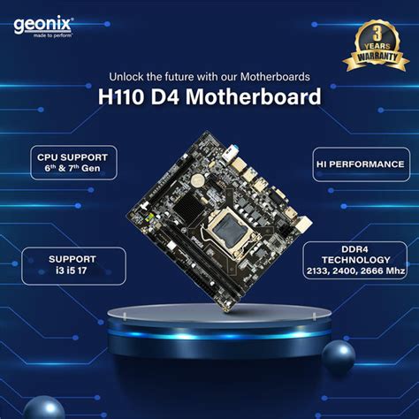 Geonix GX-H110 D4 LGA 1151 Socket DDR4 Motherboard - tpstech.in