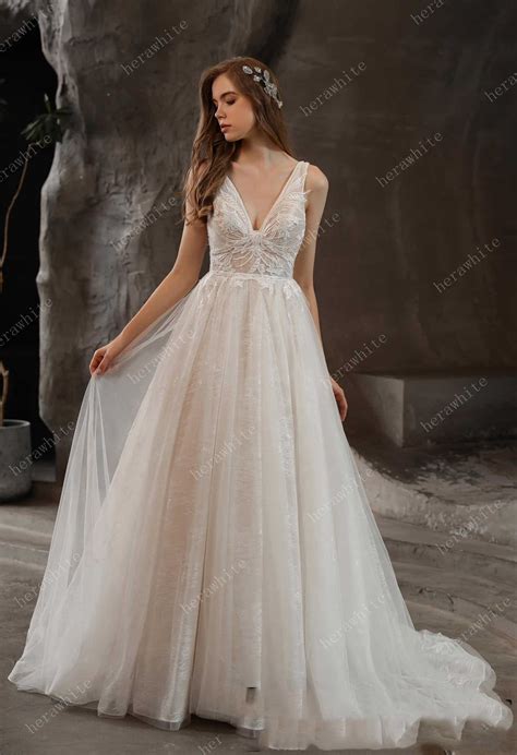 Satin v neck wedding dress 60 photos - Astyledwedding.com
