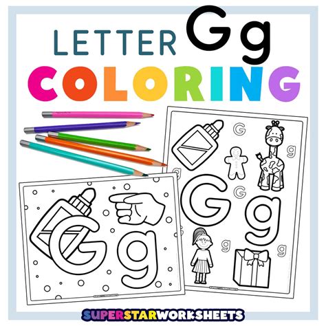 Coloring Letter G Vector Cute Kids Animal Alphabet. Letter G. Set Of