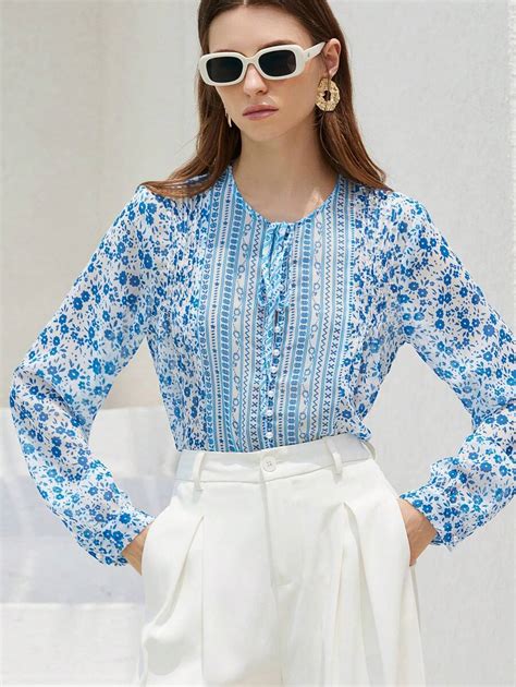 Aveloria Modichic Romantic Bohemian Style Placement Print Chiffon Tie ...
