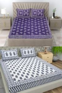 Flipkart SmartBuy 104 TC Cotton Double Jaipuri Prints Flat Bedsheet ...