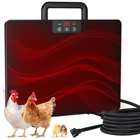 Chicken Coop Heater, 100/200 Watts Energy Efficient, 5 Timing Setting ...