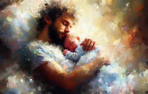 Wallpaper mustache, light, pose, comfort, paint, together, oil, child ...