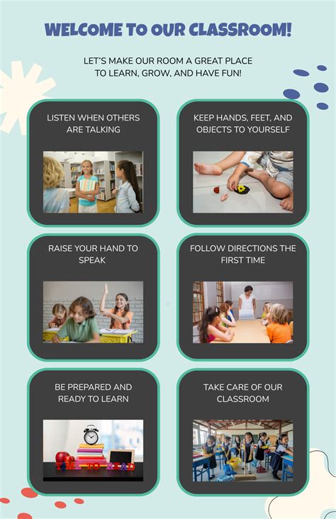 Free Classroom Rules Poster Templates, Editable and Printable