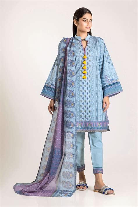 Khaadi Winter Vibe Collection 2019 – CA19503 Blue 3Pc – YourLibaas