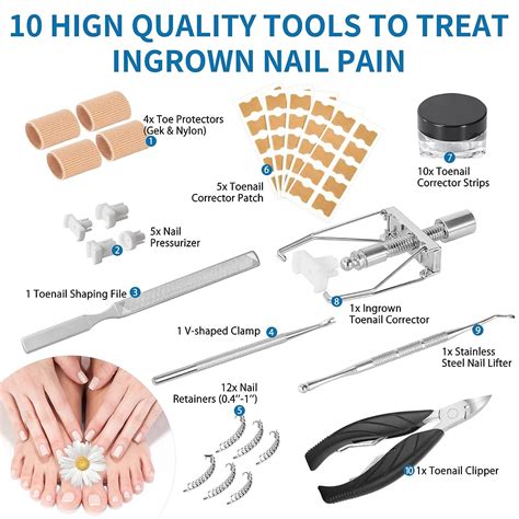 Ingrown Toenail Treatment Kit - 41 Pcs/Set with Professional Tools for Correcting Ingrown ...