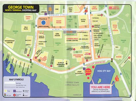 downtown grand cayman. great map showing shops | Georgetown grand ...