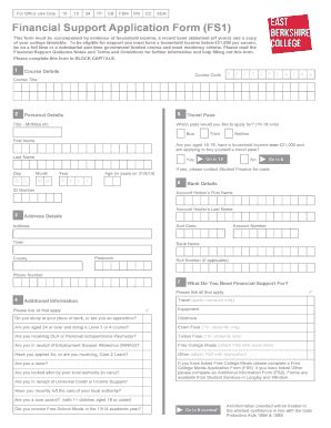 Fillable Online eastberks ac TP GB FSM MV CC SEN Financial Support ...