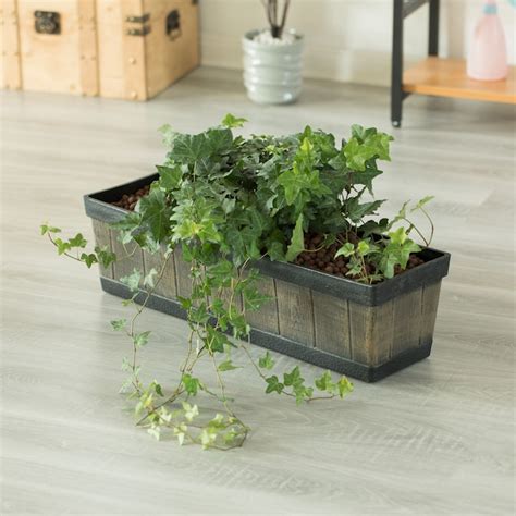 Gardenised Rectangle 6.75-in W Large Brown Plastic Indoor/Outdoor Deck ...
