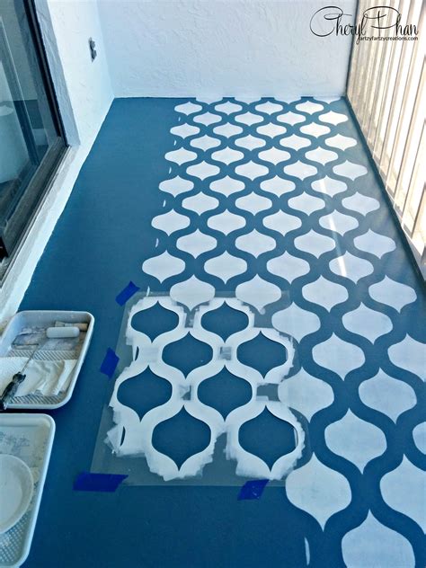How to paint a stenciled floor on concrete | Cheryl Phan