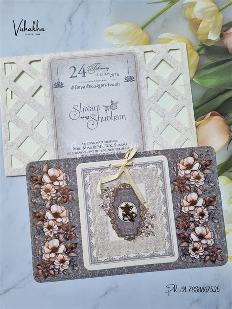 Flower Hindu Muslim Christian Sikh invitation Cards ATS-4212 – Vishakha ...