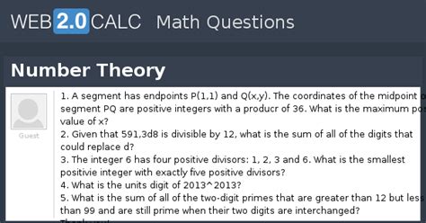 View question - Number Theory