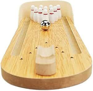 Buy Antlantic Wood Store Mini Bowling Game Mini Wooden Desktop Bowling ...