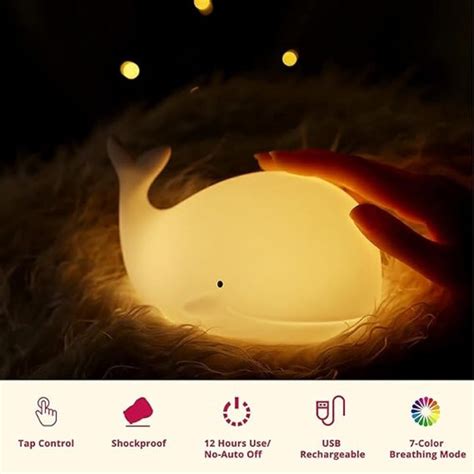 Whale Fish Silicon Night Lamp With 7 Color Modes – Juplay World