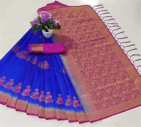 Blue Color Traditional Rich Muga Silk Kanjivaram Style Zari Woven Saree ...