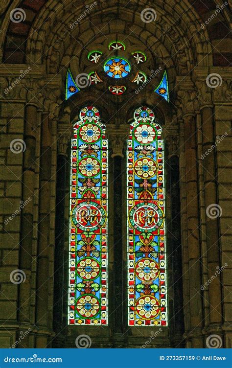 Interior View of Famous Stained Glass Windows of CSMT or VT a UNESCO ...
