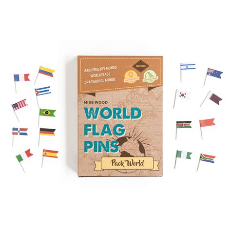 Buy Miss Wood World Pack-s of the World - Adhesive Pins, Brown, One ...