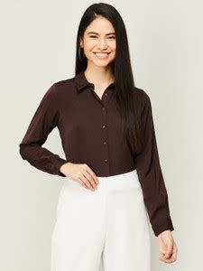 CODE by Lifestyle Women Solid Casual Brown Shirt - Buy CODE by ...