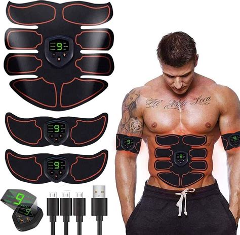 SHENGMI EMS Muscle Stimulator,Abs Trainer Abdominal Belt with LCD ...