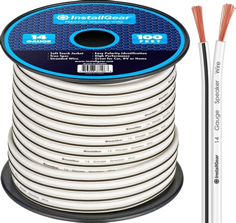 Amazon.com: InstallGear 14 Gauge AWG Speaker Wire Cable (100ft - White ...