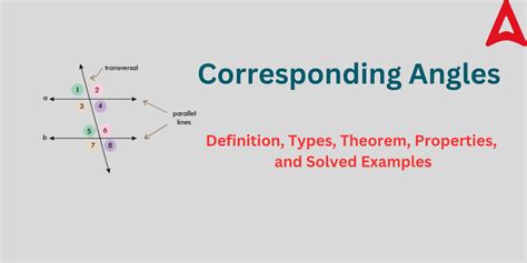 Corresponding Angles - Definition, Types, Properties and Solved Examples