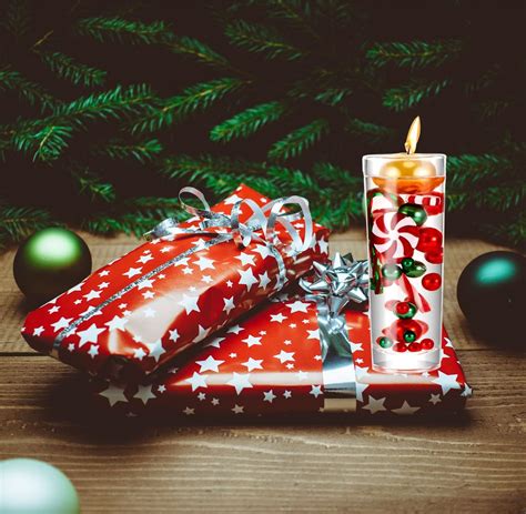 Buy OHLIF Christmas Vase Fillers, Christmas Water Candles Floating ...