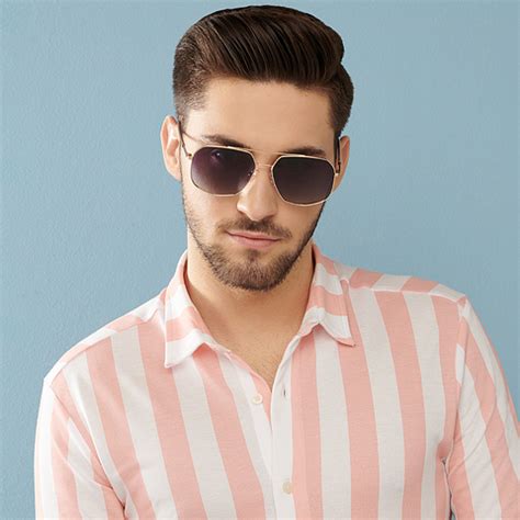 Golden Brown Full Rim Aviator Vincent Chase The Metal Edit VC S13711-C3 ...