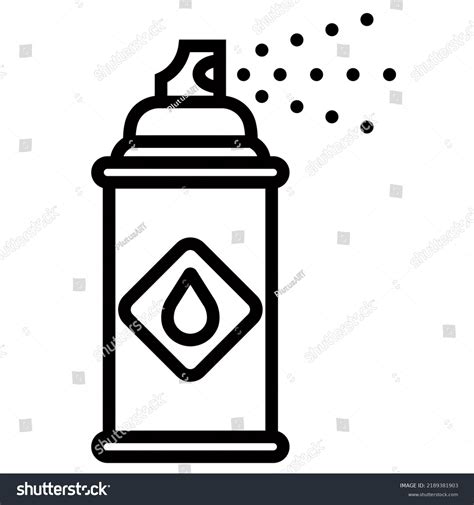 Black Icon Can Spray Paint Drawing Stock Vector (Royalty Free ...
