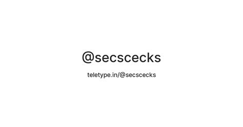 @secscecks — Teletype