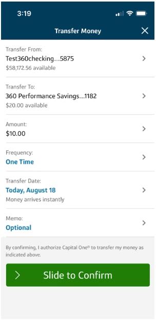 Schedule a transfer | Capital One Help Center