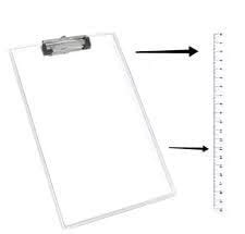 FIRST CLICK Acrylic Clipboard Exam Board Scale Ruler Inbuilt Paper ...