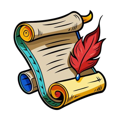 Poetry scroll clipart vector perfect for vintage and creative design ...