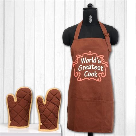 Buy SWAYAM Printed Apron & Oven Gloves - Set of 3 Pcs. from Swayam at ...