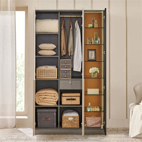 Buy Tiffany 2-Door Wardrobe with Curio - Cream from Home Centre at just ...