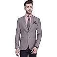 MANQ Men's Slim Fit Single Breasted Blazer (BL-101-342-34_Sand Brown_34 ...