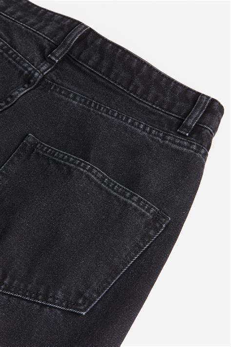 Women's Black Wide denim trousers | H&M IN