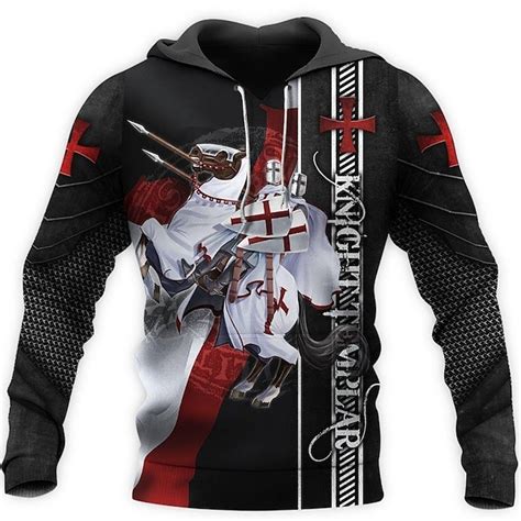 Men's Graphic Knights Templar Cross Hoodie Hoodies Sweatshirt Designer ...