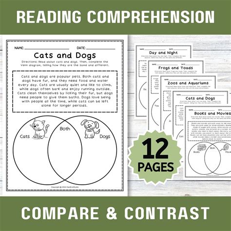 12 Compare and Contrast Worksheets; Reading Comprehension Worksheet; Similarity and Difference ...