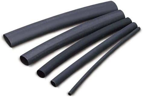 RIVER FOX® 5 Pcs Each 7 Meter Black 1mm to 5mm Polyolefin Heat Shrink ...
