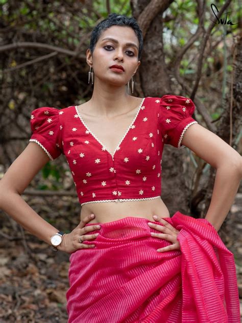 Red Viscose Blend Blouse|Laal Sona Pankhudi|Suta – suta