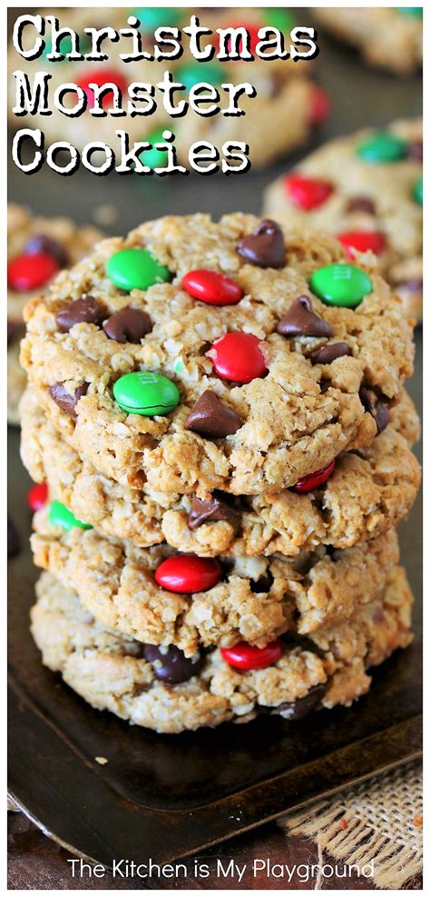 Christmas Monster Cookies | The Kitchen is My Playground