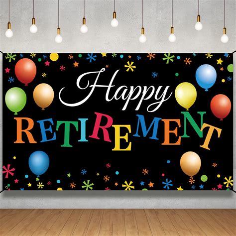 Amazon.com: HTDZZI Happy Retirement Party Decorations, Retirement ...