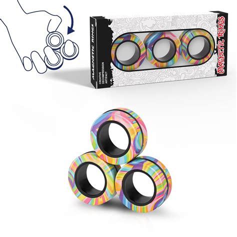 Magnetic Rings Fidget Toy Set, Idea ADHD Fidget Toys, Adult Fidget ...