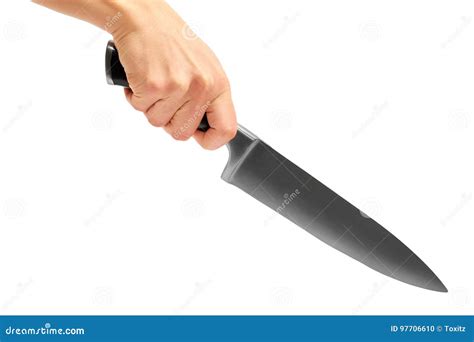 Female Hand Holding a Huge Sharp Knife Stock Photo - Image of criminal ...