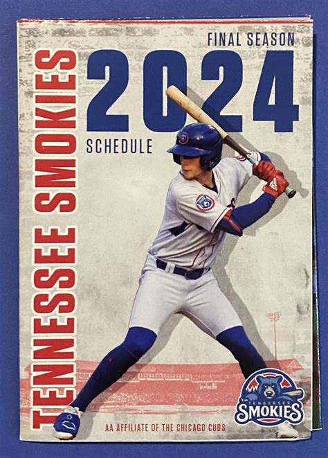 2024 TENNESSEE SMOKIES Schedule ⚾️ Minor Baseball Sked Not 2023 | eBay