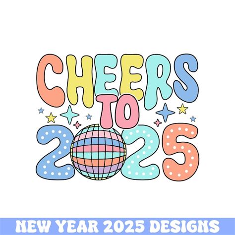 Cheers new year 2025 groovy design happy new year 2025 designs ...